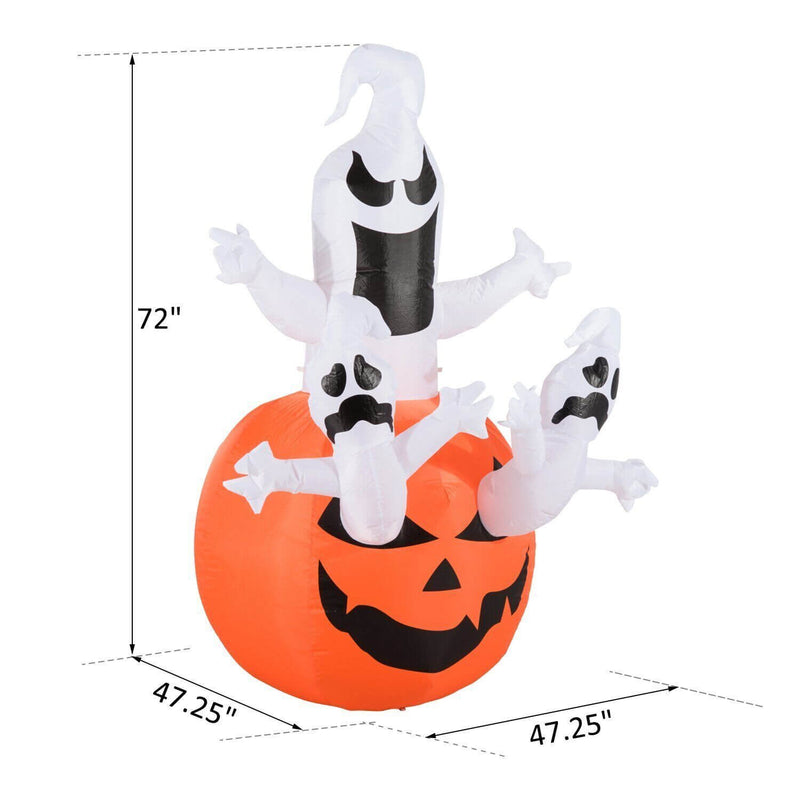Blow Up Ghost Halloween Inflatable Pumpkin