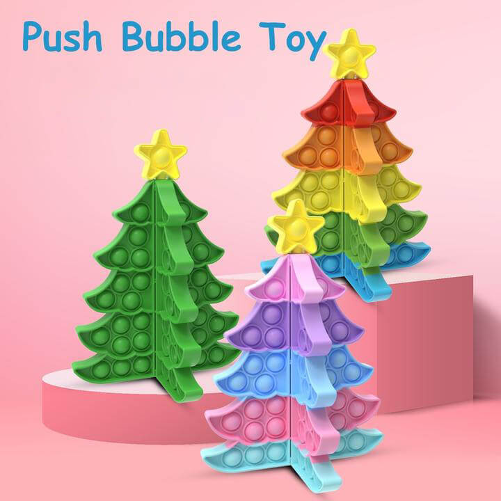 3D Christmas Tree Pop It Bubble Fidget Sensory Popper Toy