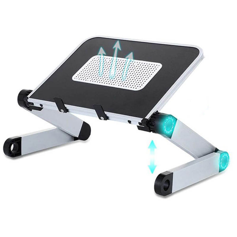 Adjustable Laptop Table with Fan - Laptop Portable Desk Stand