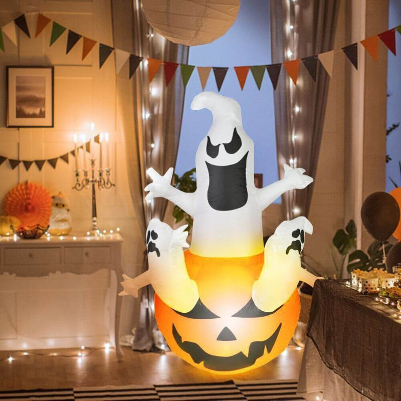 Blow Up Ghost Halloween Inflatable Pumpkin