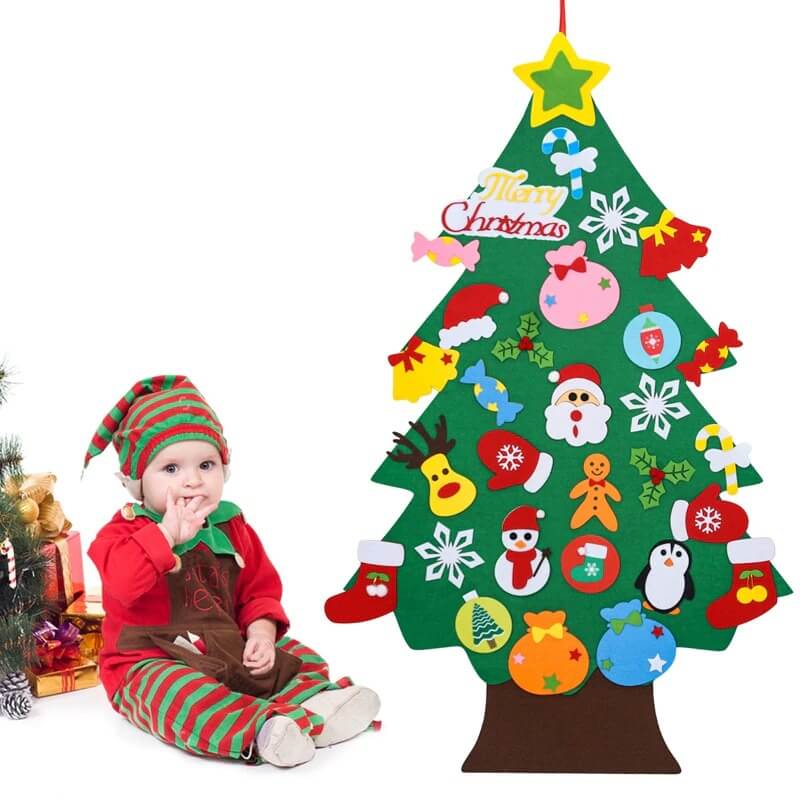 DIY Felt Christmas Tree Ornaments Set  Xmas Gifts for Kids