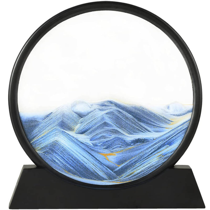 Round Moving Sand Art Picture in Glass - Deep Sea Sandscapes Moving Sand Picture