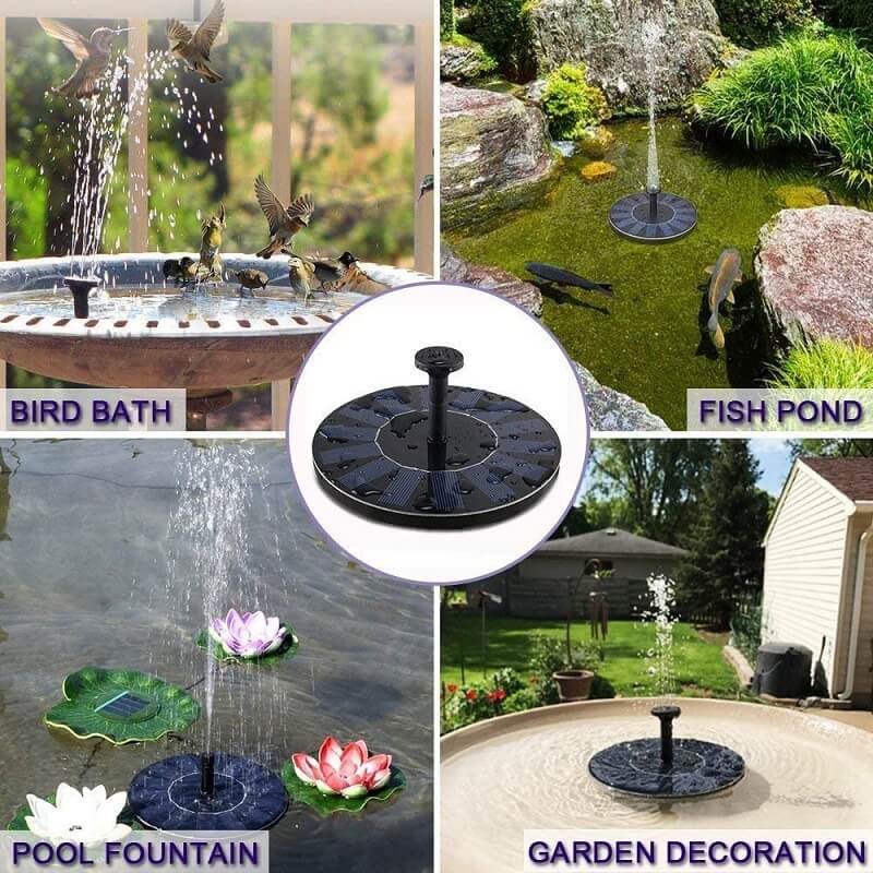 Solar Fountain Bird Bath - Chokid