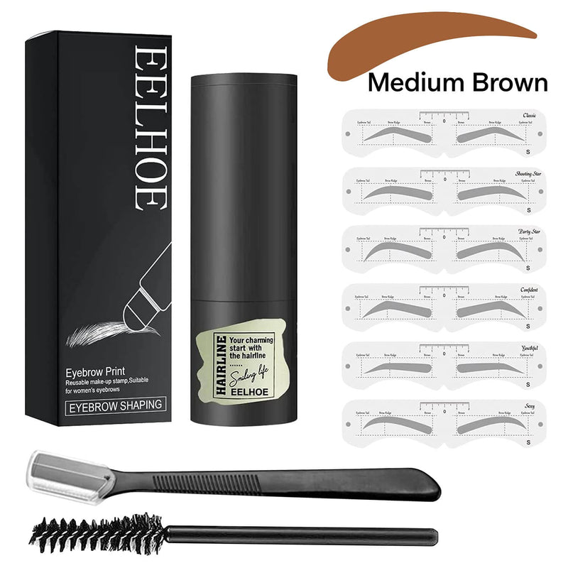 Eyebrow Stamp Stencil Kit - One Step Eyebrow Powder Stamp Makeup - Chokid