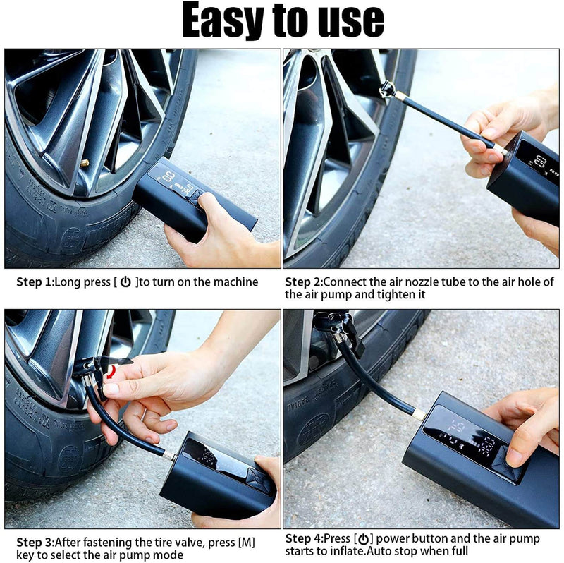 Portable Air Compressor For Car - Electric Tire Airpump Inflator